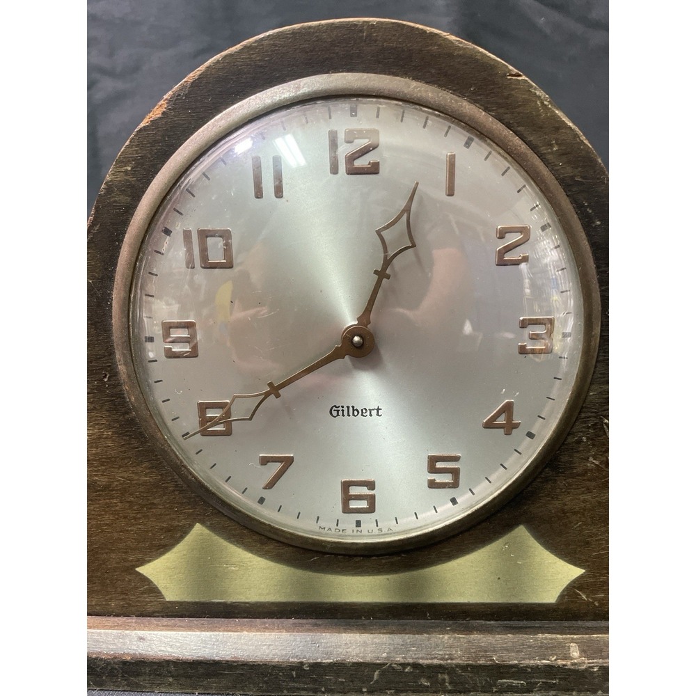 Vintage Gilbert Wood Mantel Clock Made In USA Parts Repair
